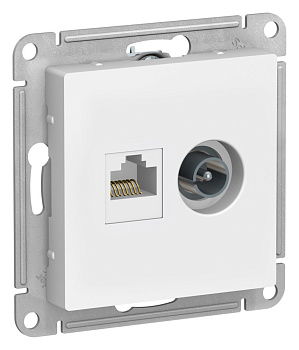 Розетка двойная ТВ+компьютерная AtlasDesign SE лотос  – купить розетки, рамки, выключатели оптом и в розницу  Розетка двойная ТВ+компьютерная AtlasDesign SE лотос во Владивостоке