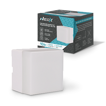 Светильник-коннектор квадратный ДБО-КВ-LINE 10Вт 230В 4000К белый NEOX  – купить кабель и провод оптом и в розницу  Светильник-коннектор квадратный ДБО-КВ-LINE 10Вт 230В 4000К белый NEOX во Владивостоке