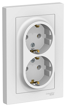 Розетка двойная AtlasDesign SE с з/к лотос в сборе во Владивостоке