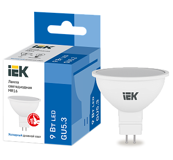 Лампа LED MR16 софит 9Вт 230В 6500К GU5.3 IEK  – купить лампы всех видов оптом и в розницу  Лампа LED MR16 софит 9Вт 230В 6500К GU5.3 IEK во Владивостоке