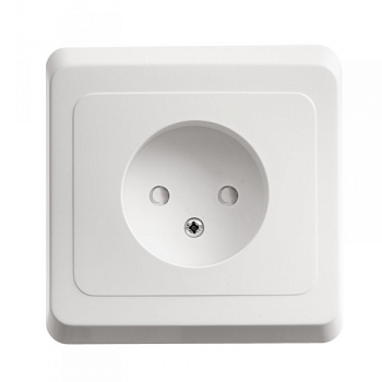 Розетка одинарная ЭТЮД SE со шторками белая во Владивостоке