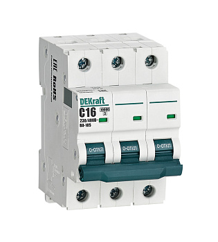 Автоматический выключатель DEKraft ВА-105 3P 16A 10кА х-ка C во Владивостоке