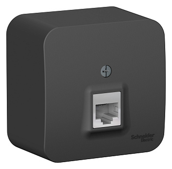 Розетка компьютерная BLANCA SE накладная с изоляционной пластиной антрацит во Владивостоке