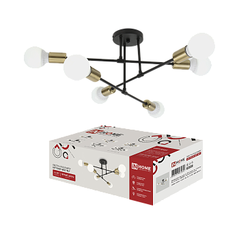 Светильник потолочный под лампу LOFT EASY-6E27-BLT 6хЕ27 черный, латунь IN HOME во Владивостоке