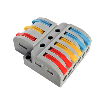 Клемма проходная разветвительная КПР 222-4136 с рычагами 3/6 полюса 0.08-2.5/4мм2 (3шт./уп.) IN HOME во Владивостоке