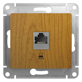 Розетка компьютерная Glossa SE дуб во Владивостоке