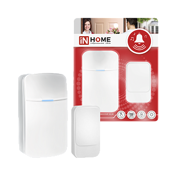 Звонок беспроводной KD-WH 38 мелодий с вилкой 230В с подсветкой с пьезокнопкой 150м белый IN HOME во Владивостоке