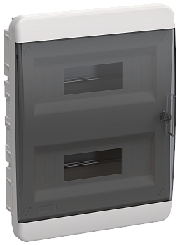 TEKFOR Корпус пластиковый ЩРВ-П-24 IP41 черная прозрачная дверь IEK во Владивостоке