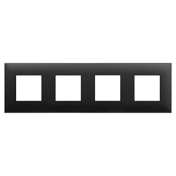 Рамка Avanti "Черный матовый", 4 поста (8 мод.) DKC во Владивостоке