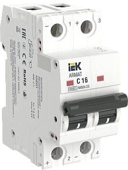 Автоматический выключательM06N-DC 2P 16А 6кА х-ка С ARMAT IEK во Владивостоке