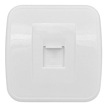 Минск Розетка RJ-45 1-местная, ОП  1А, 120В, белая EKF Basic во Владивостоке
