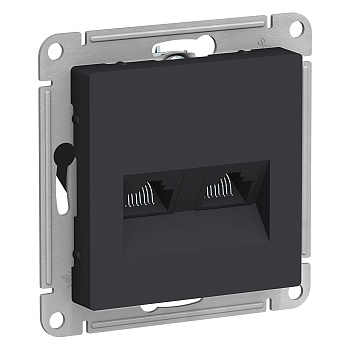 Розетка двойная компьютерная AtlasDesign SE RJ45+RJ45 карбон во Владивостоке