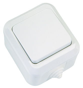 Выключатель одноклавишный накладной IP44 MAKEL белый во Владивостоке