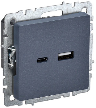 Розетка USB A+C 18Вт BRITE IEK маренго во Владивостоке