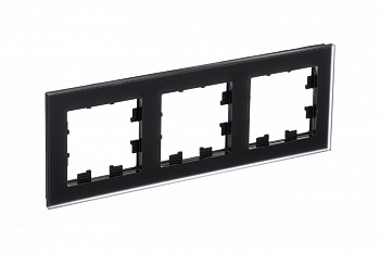 Рамка тройная AtlasDesign Nature SE матовое стекло черная во Владивостоке