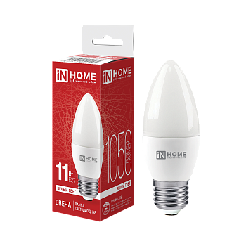 Лампа светодиодная LED-СВЕЧА-VC 11Вт 230В Е27 4000К 1050Лм IN HOME  – купить лампы всех видов оптом и в розницу  Лампа светодиодная LED-СВЕЧА-VC 11Вт 230В Е27 4000К 1050Лм IN HOME во Владивостоке