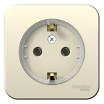 Розетка одинарная BLANCA Schneider Electric накладная компактная с заземлением молочная во Владивостоке