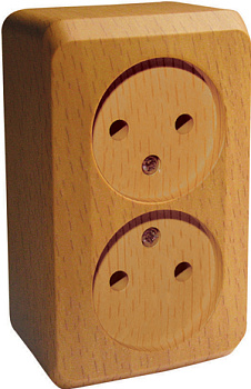 Розетка двойная ЭТЮД SE накладная бук во Владивостоке