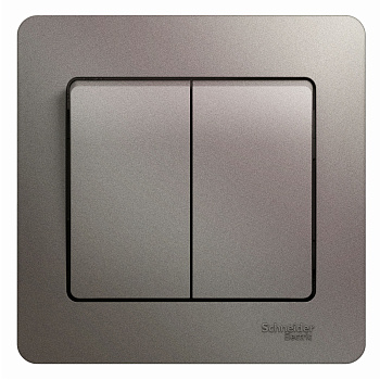 Выключатель двухклавишный Glossa SE платина в сборе во Владивостоке