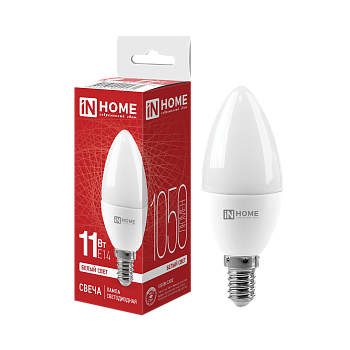 Лампа светодиодная LED-СВЕЧА-VC 11Вт 230В Е14 4000К 1050Лм IN HOME  – купить лампы всех видов оптом и в розницу  Лампа светодиодная LED-СВЕЧА-VC 11Вт 230В Е14 4000К 1050Лм IN HOME в Владивостоке
