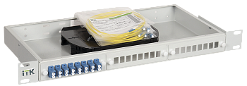ITK 1U кросс укомплектованный: LC (duplex) 8шт; (OS2)  – купить щиты пластиковые, металлические оптом и в розницу  ITK 1U кросс укомплектованный: LC (duplex) 8шт; (OS2) во Владивостоке