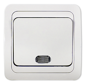 Выключатель одноклавишный с подсветкой CLASSICO белый 2121 IN HOME во Владивостоке