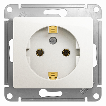 Розетка одинарная Glossa SE с заземлением перламутр во Владивостоке